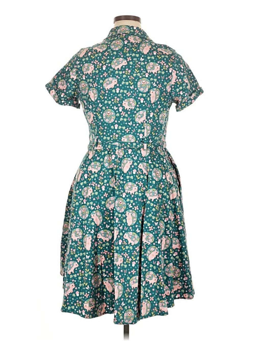 Eva Rose Modern Millie Hedgehog Shirtwaist Dress 1X Plus New Made in USA - Picture 4 of 5